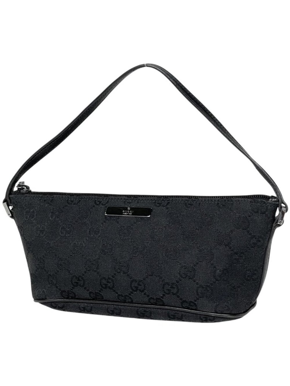 Gucci Handbag GG Pattern Pouch Canvas Black